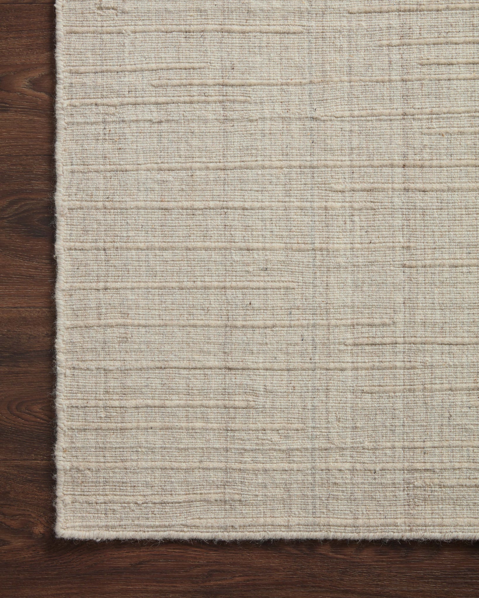 Side view of the Brooks Stone rug.