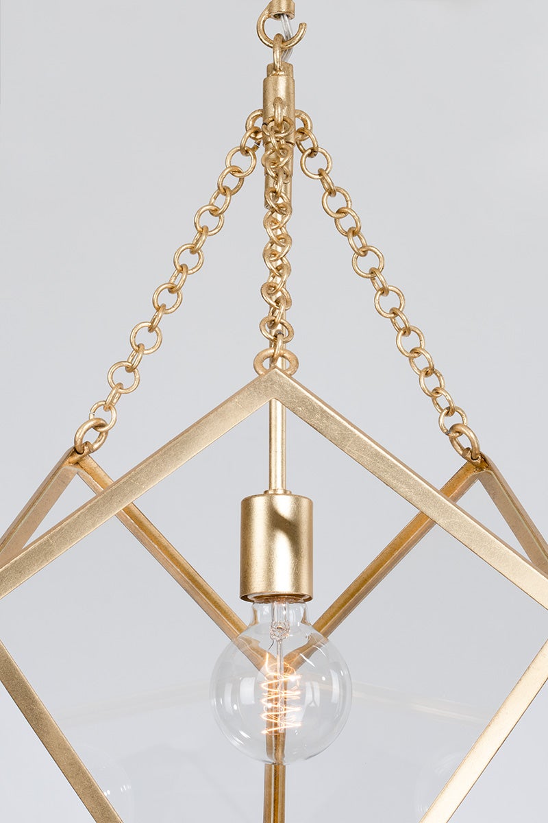 Brookfield Lantern 15.25" shown from the front to reveal the frame and glass panel detail.