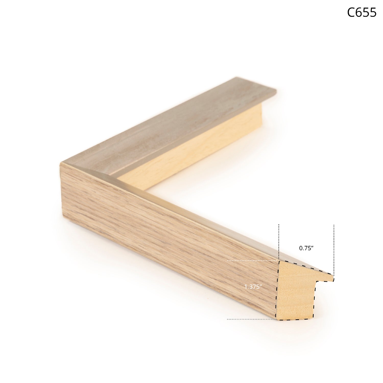 Light wood frame sample with a smooth finish, showcasing a simple, modern design.