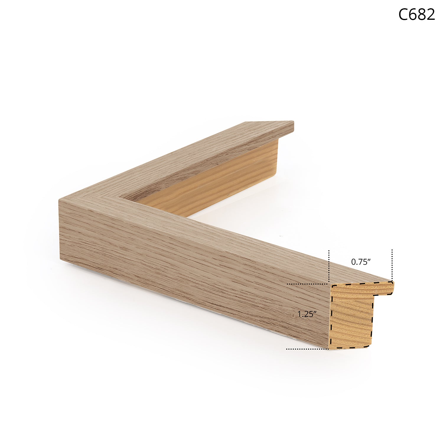 Light wood frame with a simple design, showcasing a corner view and detailed construction.