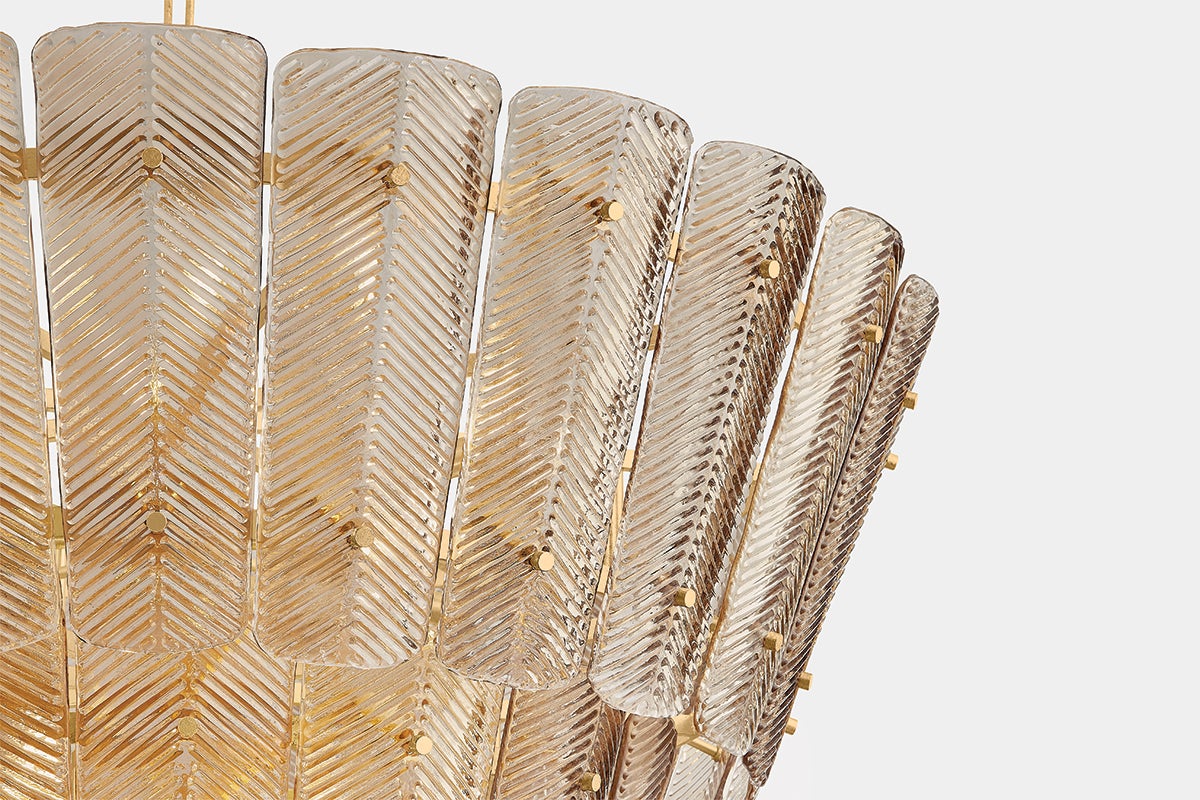 Cassian Chandelier 44.5" shown from the front to reveal the frame, arms, and shade detail.