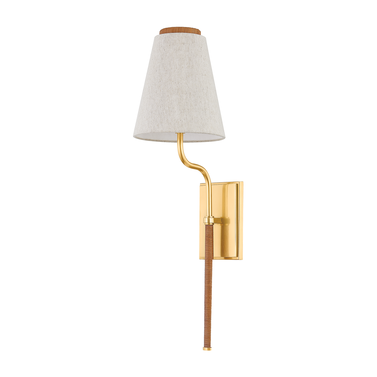 Sullivan Wall Sconce in aged brass — a Hudson Valley wall sconce for bathrooms, hallways, and living rooms at Laurie Yapp Home.