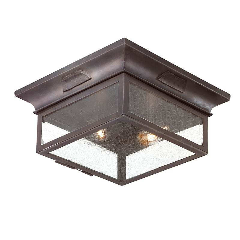 Newton Exterior Flush Mount — a Troy flush mount for hallways, bedrooms, and entryways at Laurie Yapp Home.