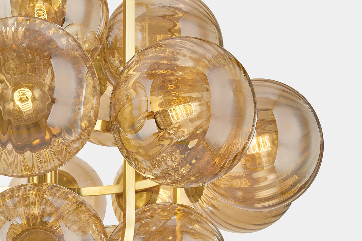 Cronus Chandelier 44.5" shown from a second angle to highlight the frame, arms, and shade detail.