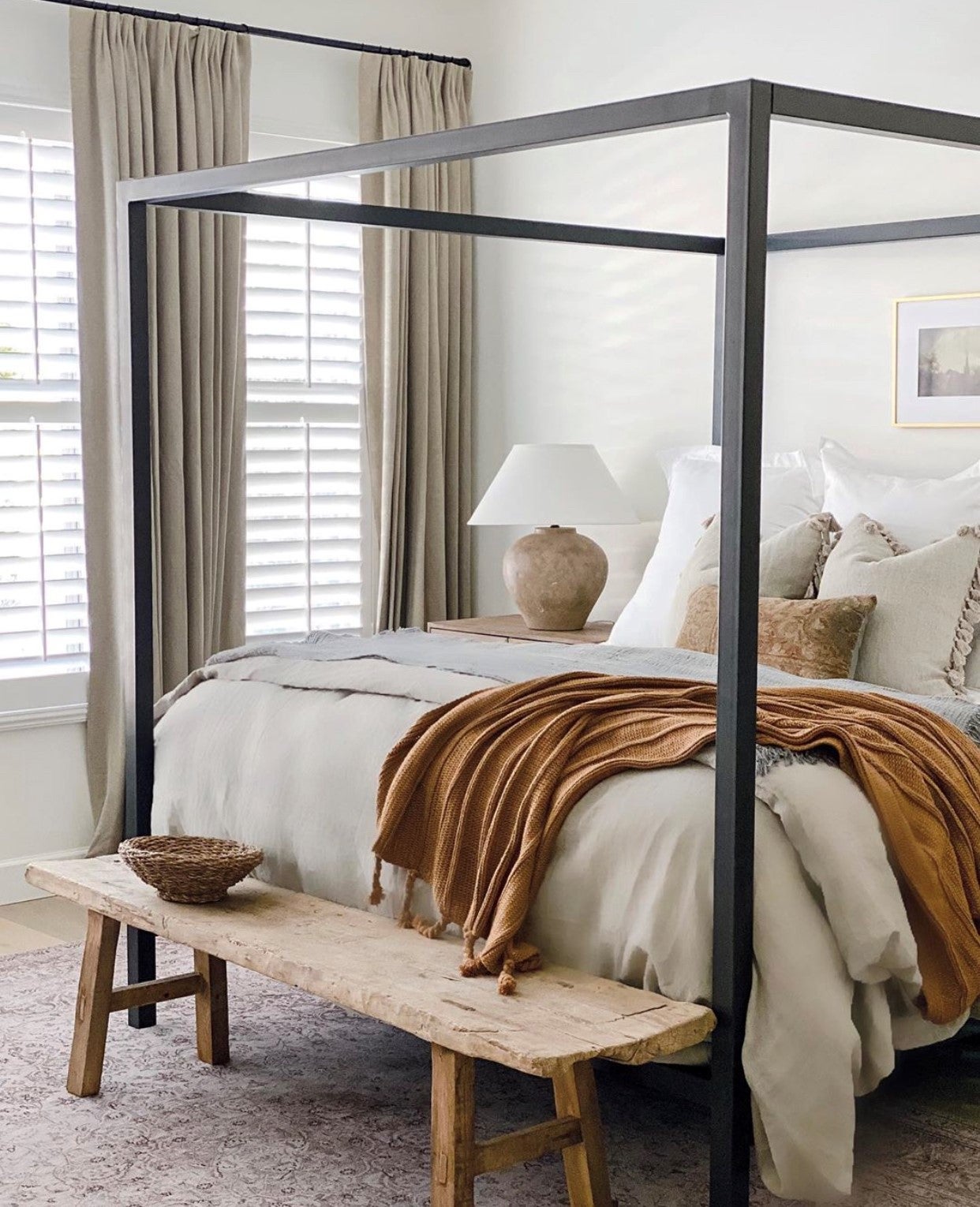 Calabria Table Lamp 22" styled in a living room side table for warm, layered light at Laurie Yapp Home.