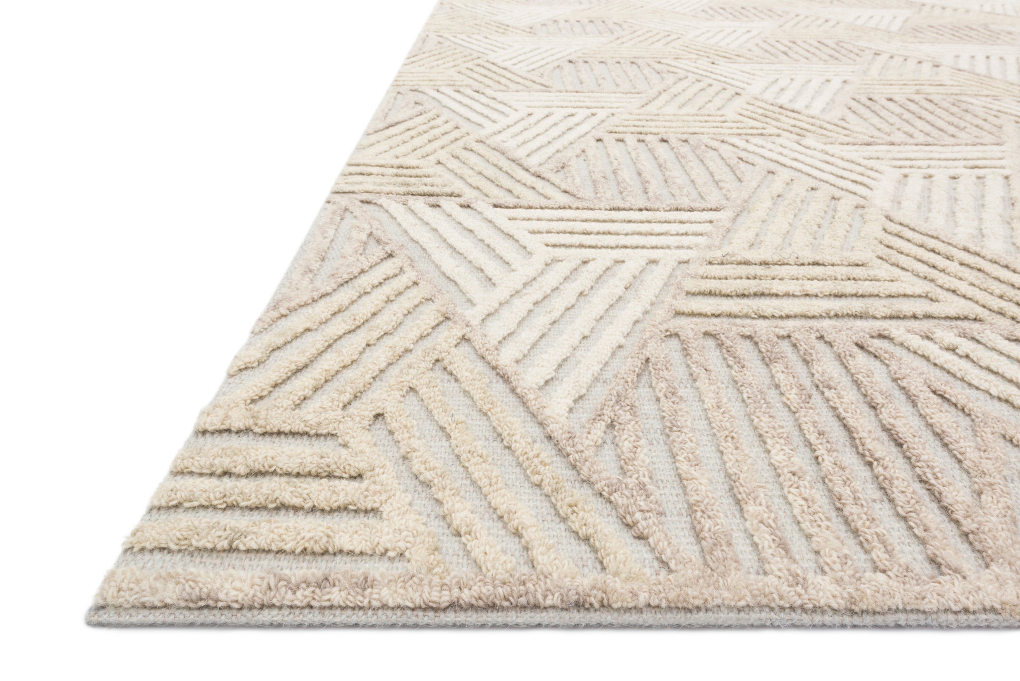 Side view of the Ehren Oatmeal / Ivory rug.