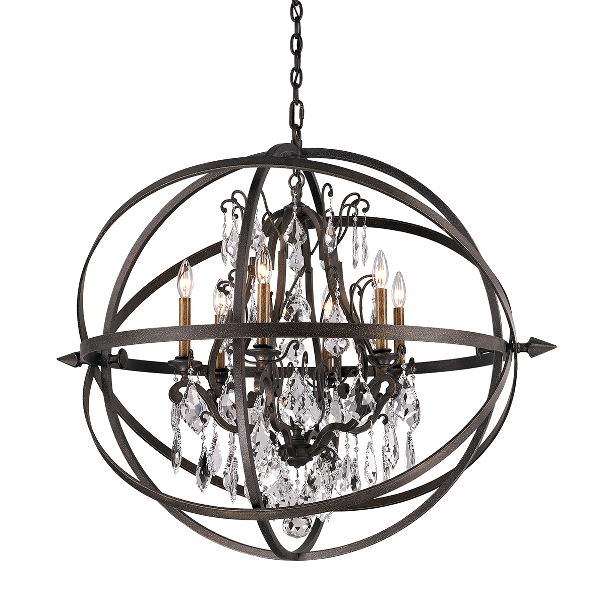Byron Chandelier 32.25" β a Troy chandelier for dining rooms, entries, and living rooms at Laurie Yapp Home.