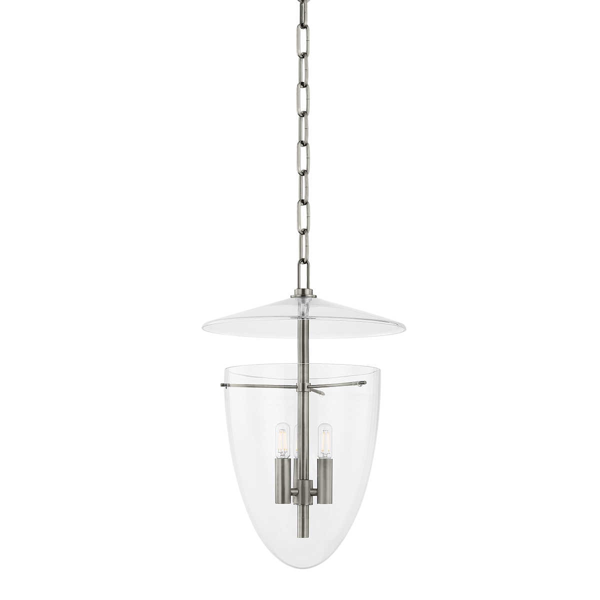 Tully Lantern 13.5" shown from a second angle to highlight the frame and glass panel detail.