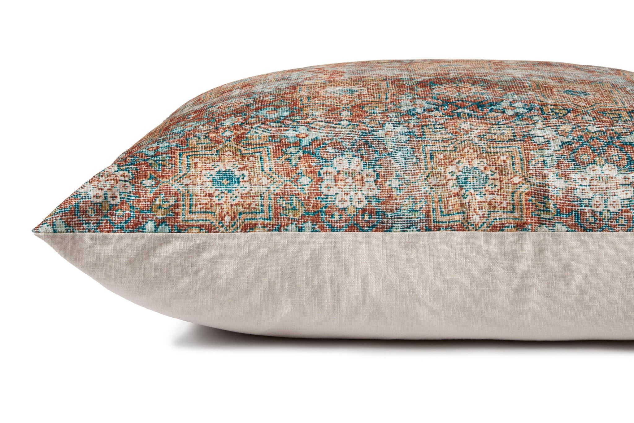 Terracotta / Multi Pillow shown from another angle.