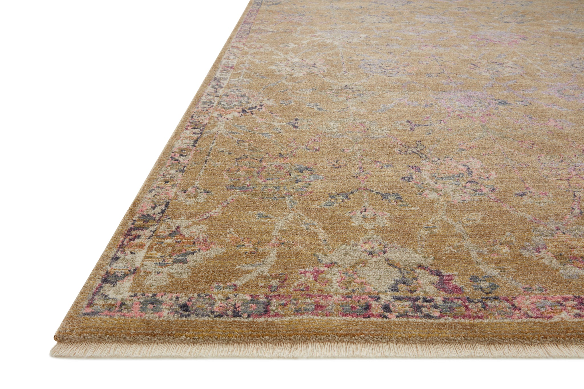 Close-up detail of the Giada Gold / Multi showing its pile and weave.