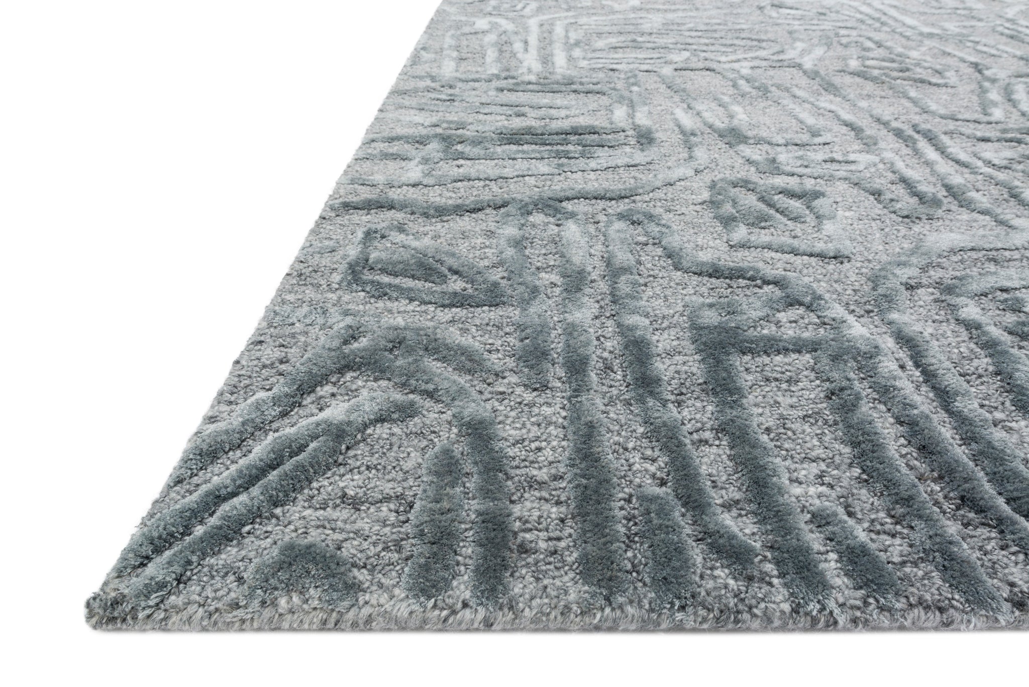 Side view of the Juneau Lt. Blue / Lt. Blue rug.