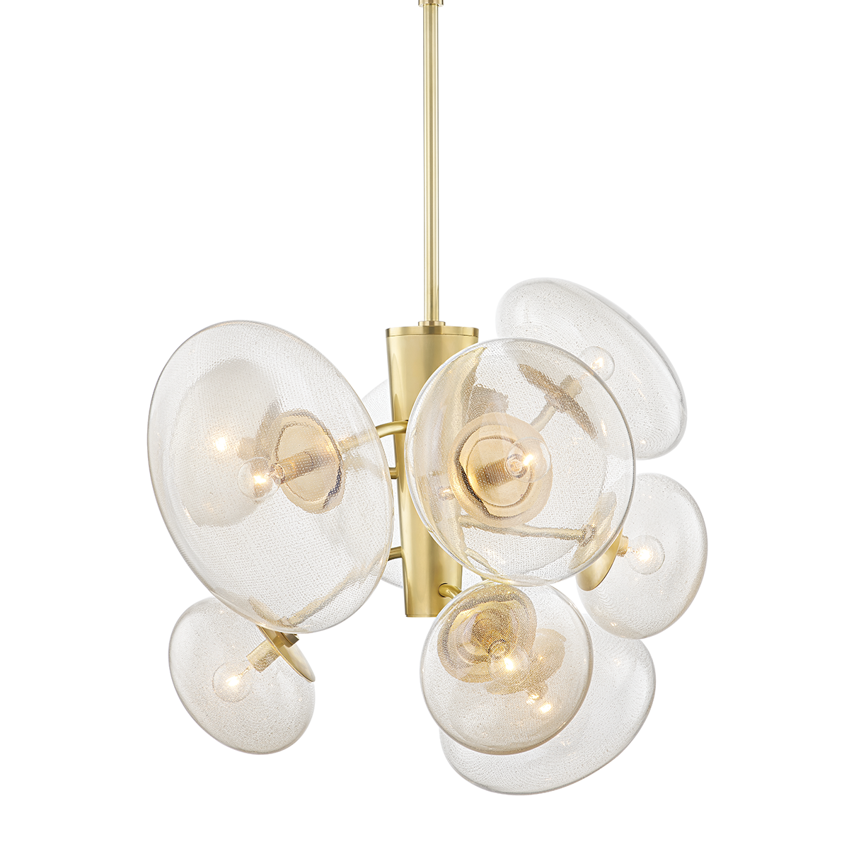 Opera Chandelier 30.75" in aged brass β a Hudson Valley chandelier for dining rooms, entries, and living rooms at Laurie Yapp Home.