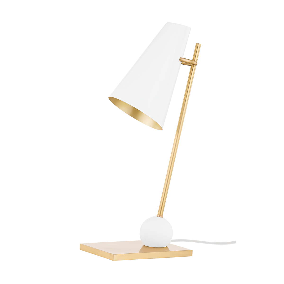 Piton Table Lamp in aged brass — a Hudson Valley table lamp for living rooms, entries, and bedrooms at Laurie Yapp Home.