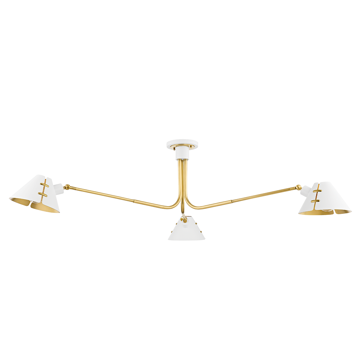 Split Semi Flush in aged brass β a Hudson Valley semi flush for hallways, bedrooms, and entryways at Laurie Yapp Home.