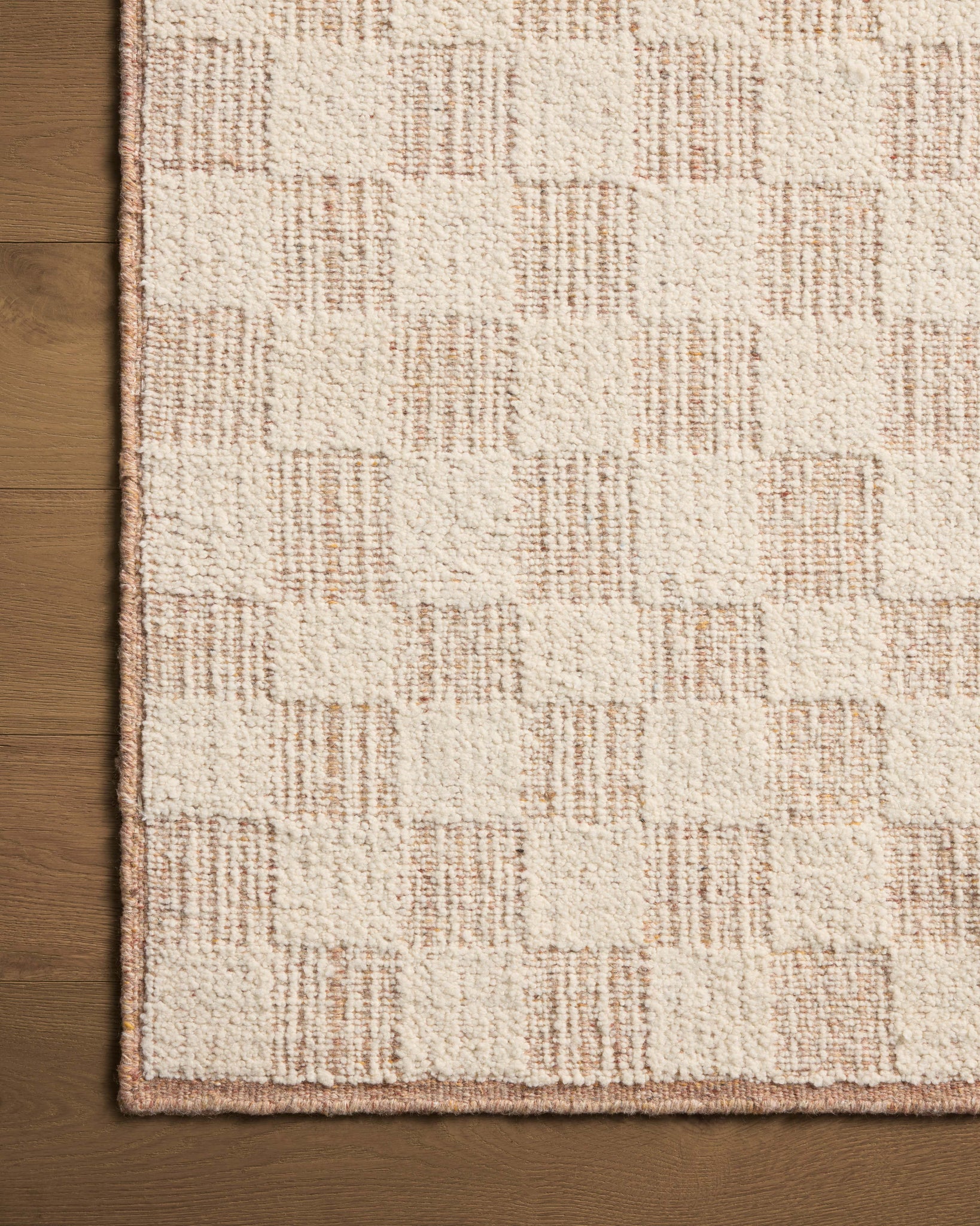 Knox Ivory / Terracotta shown from a different angle to reveal its pattern.