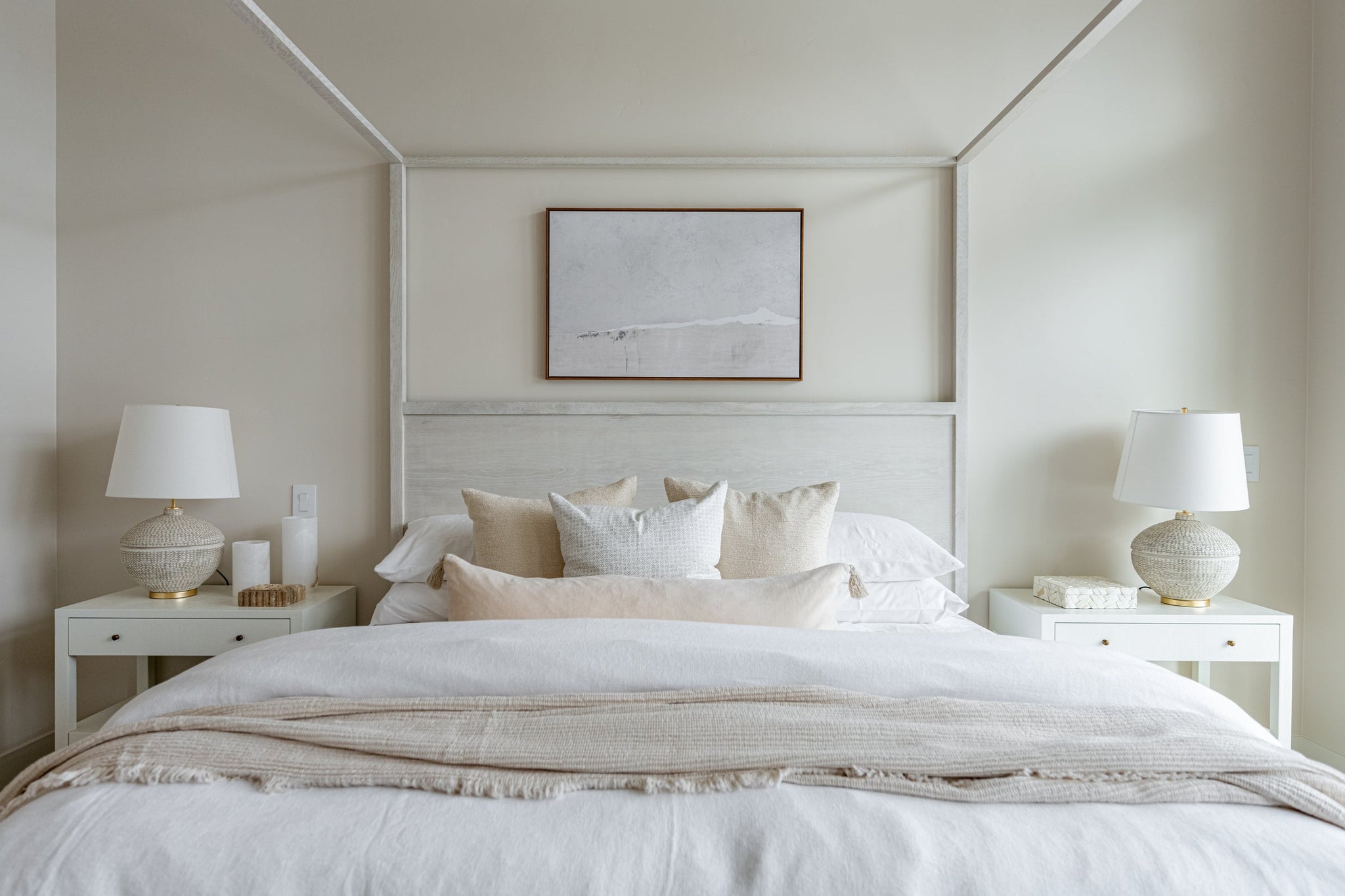 Katonah Table Lamp styled in a curated console for warm, layered light at Laurie Yapp Home.