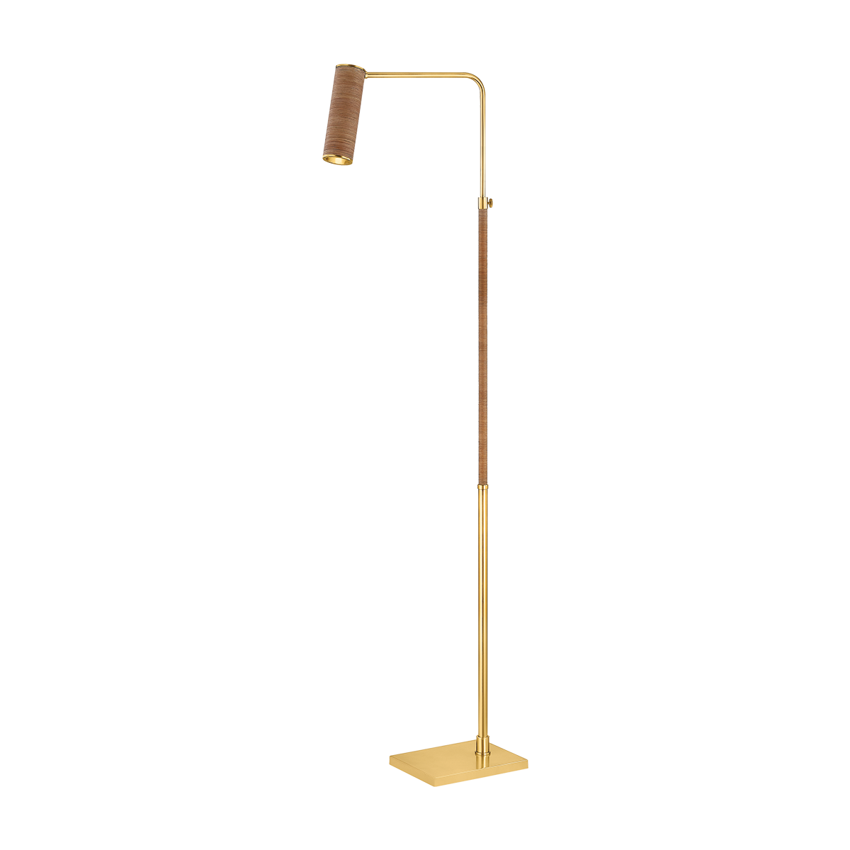 Narragansett Floor Lamp in aged brass — a Hudson Valley floor lamp for living rooms and reading nooks at Laurie Yapp Home.