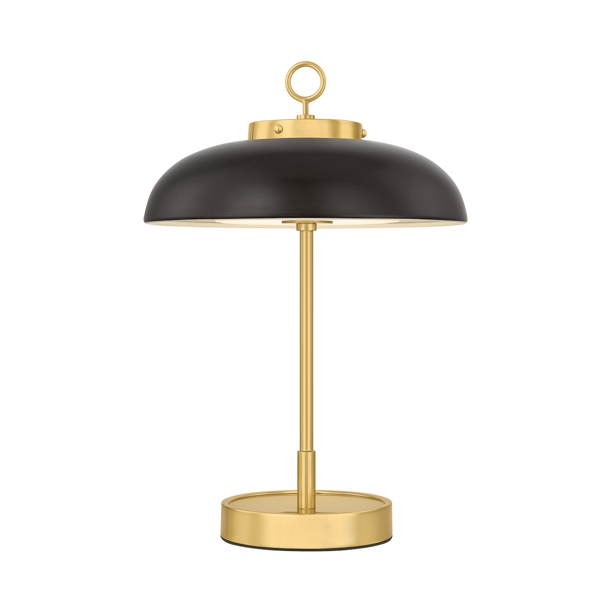 Hector Rechargeable Table Lamp in aged brass — a Hudson Valley rechargeable table lamp for curated interiors at Laurie Yapp Home.