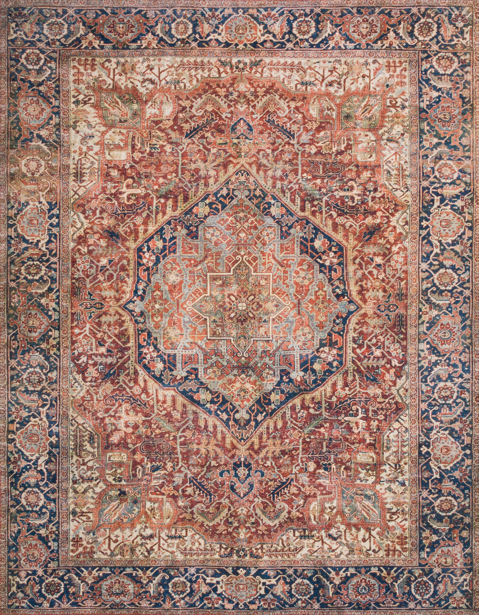 Layla Red / Navy — a Loloi rug at Laurie Yapp Home.