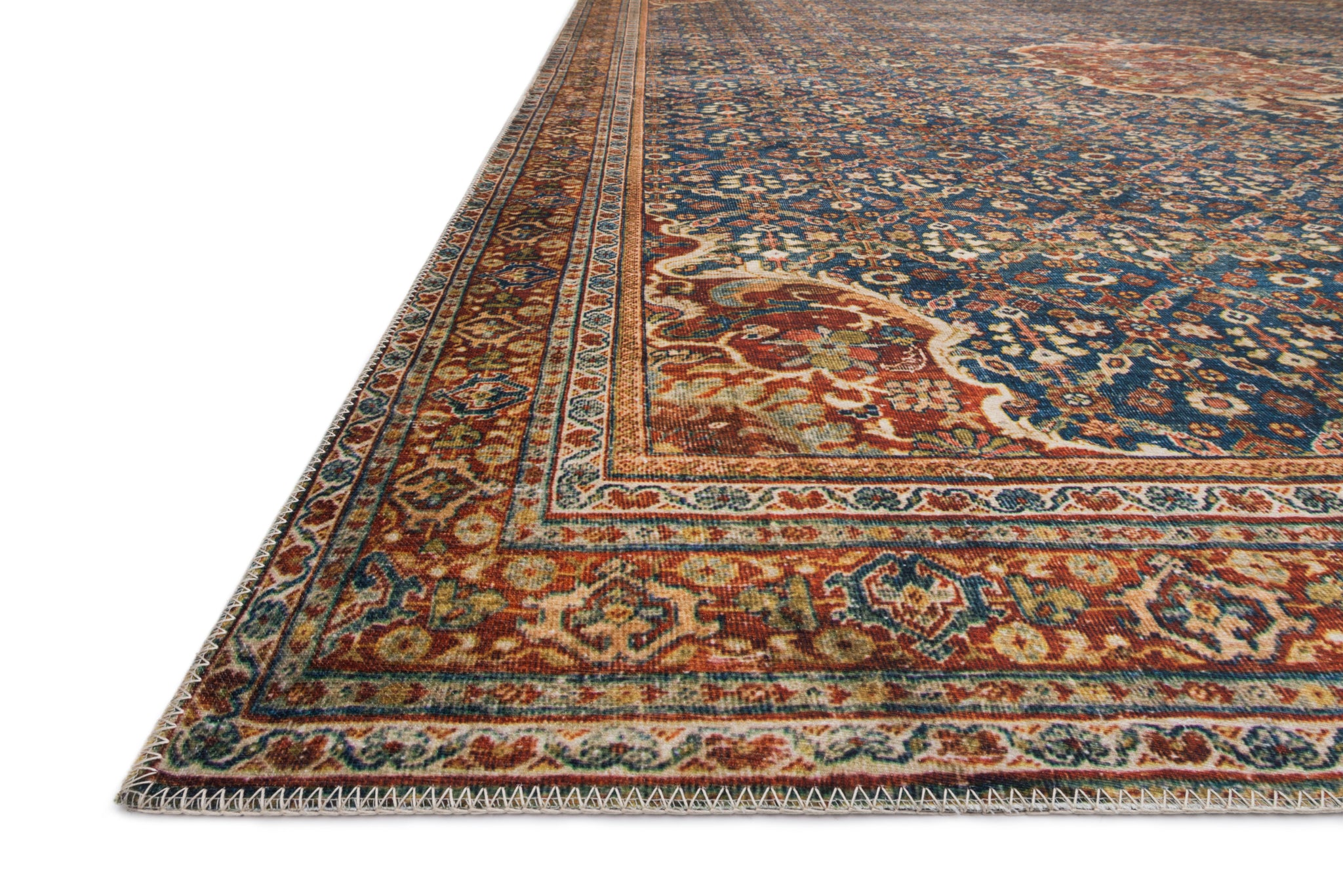 Layla Cobalt Blue / Spice shown from a different angle to reveal its pattern.