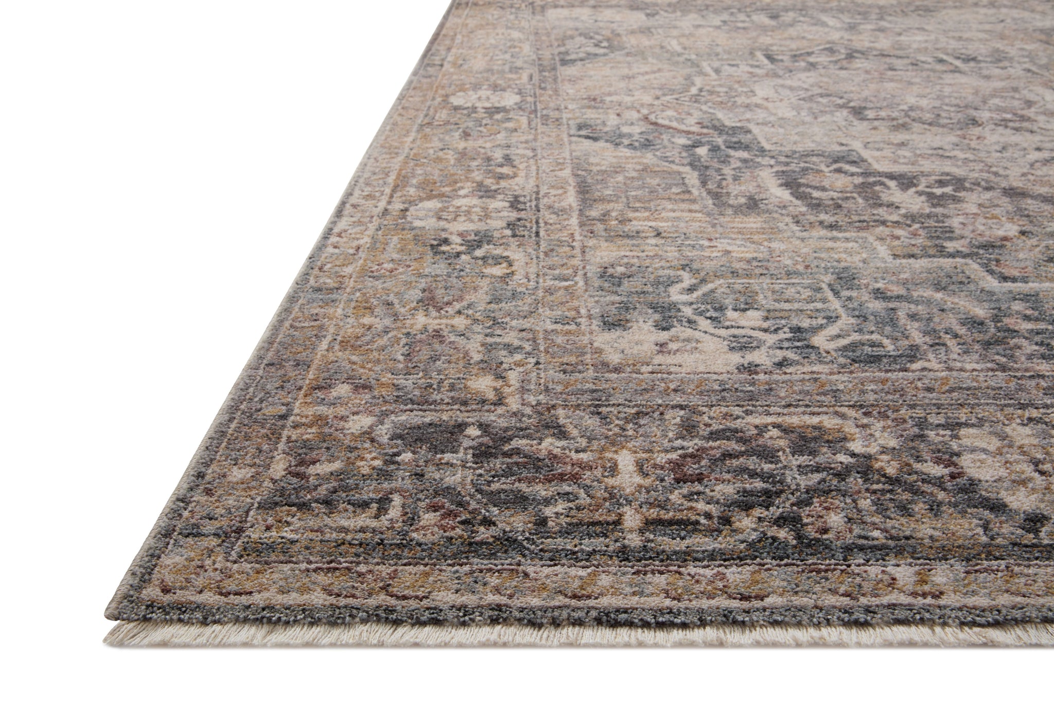 Side view of the Lyra Denim / Sand rug.