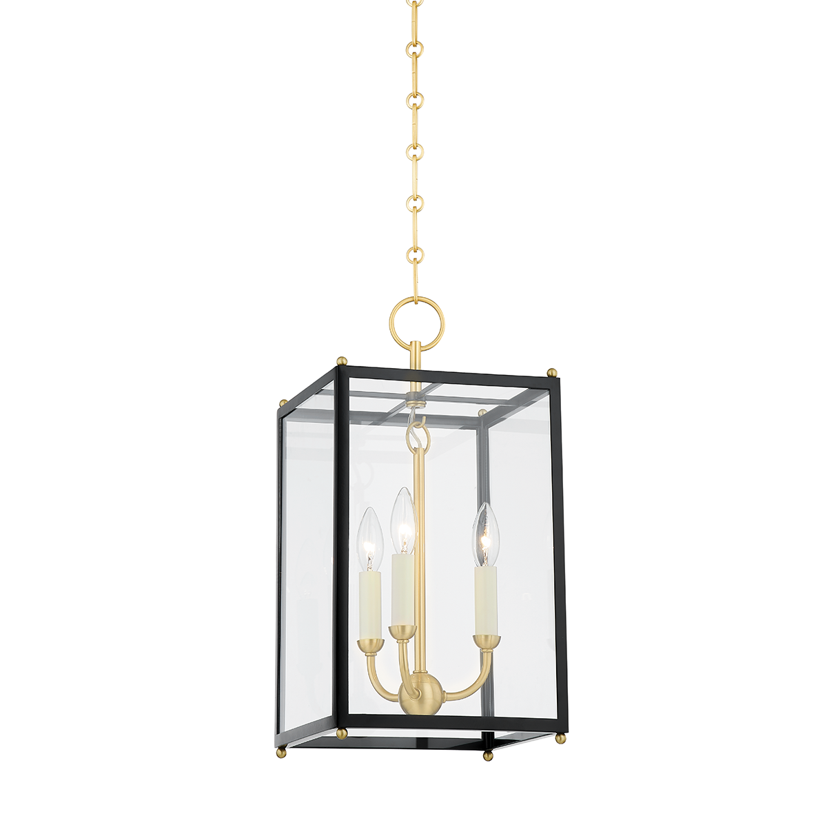 Chaselton Lantern 10" in aged brass — a Hudson Valley lantern for entries, foyers, and covered porches at Laurie Yapp Home.