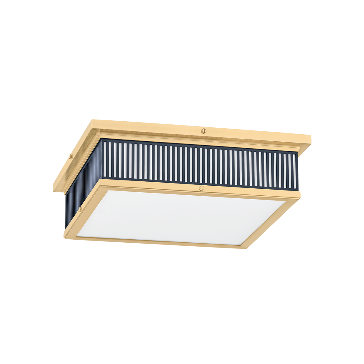 Ashdown Flush Mount 14" x 4" in aged brass — a Hudson Valley flush mount for hallways, bedrooms, and entryways at Laurie Yapp Home.