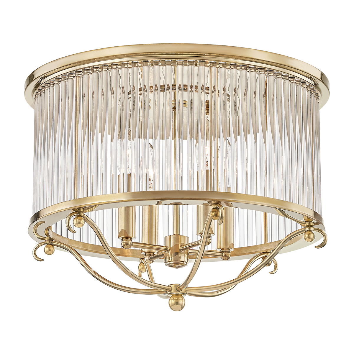 Glass No.1 Semi Flush in aged brass — a Hudson Valley semi flush for hallways, bedrooms, and entryways at Laurie Yapp Home.