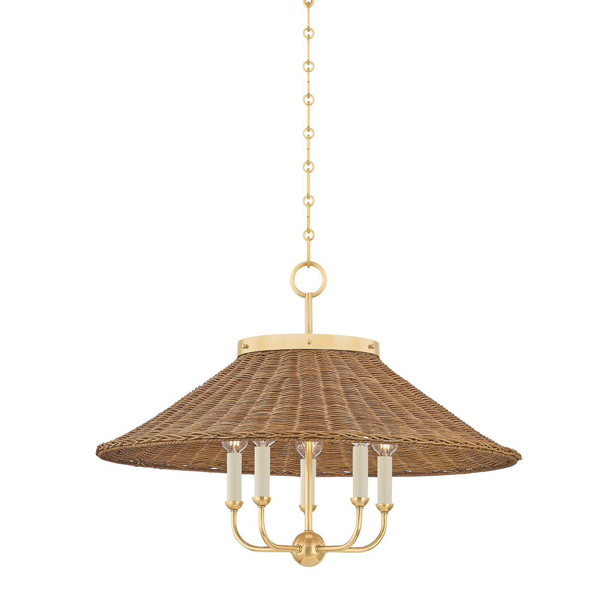 Kensington Chandelier in aged brass — a Hudson Valley chandelier for dining rooms, entries, and living rooms at Laurie Yapp Home.