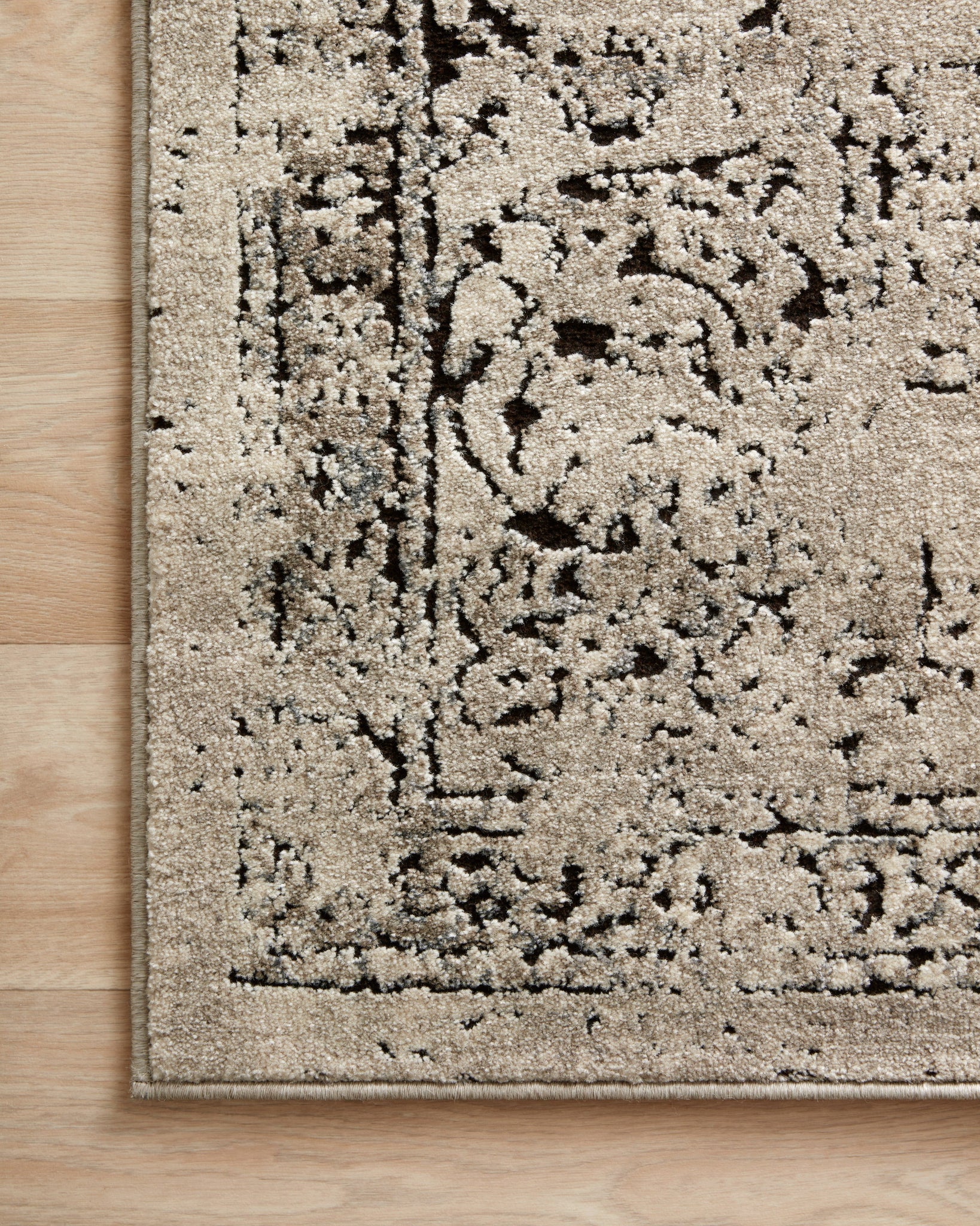 Close-up detail of the Millennium Stone / Charcoal showing its pile and weave.