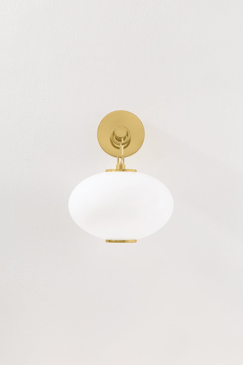 Nephele Wall Sconce shown from a second angle to highlight the arm curve and shade silhouette.