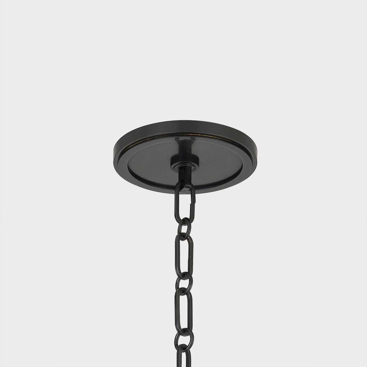 Close-up of the Oakville Lantern 18.25" in bronze showing the frame and glass panel detail.