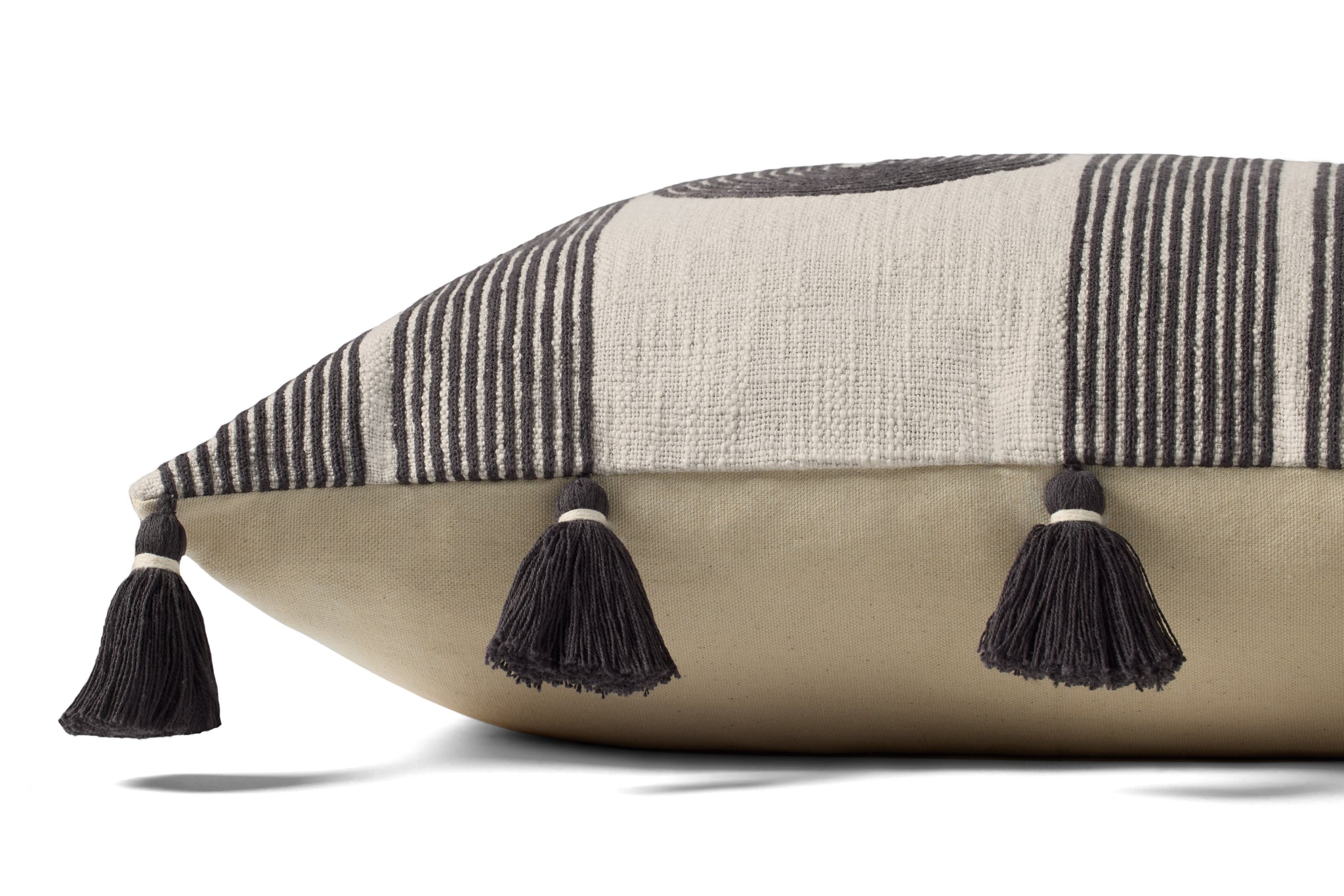 Black / Grey Pillow shown from another angle.
