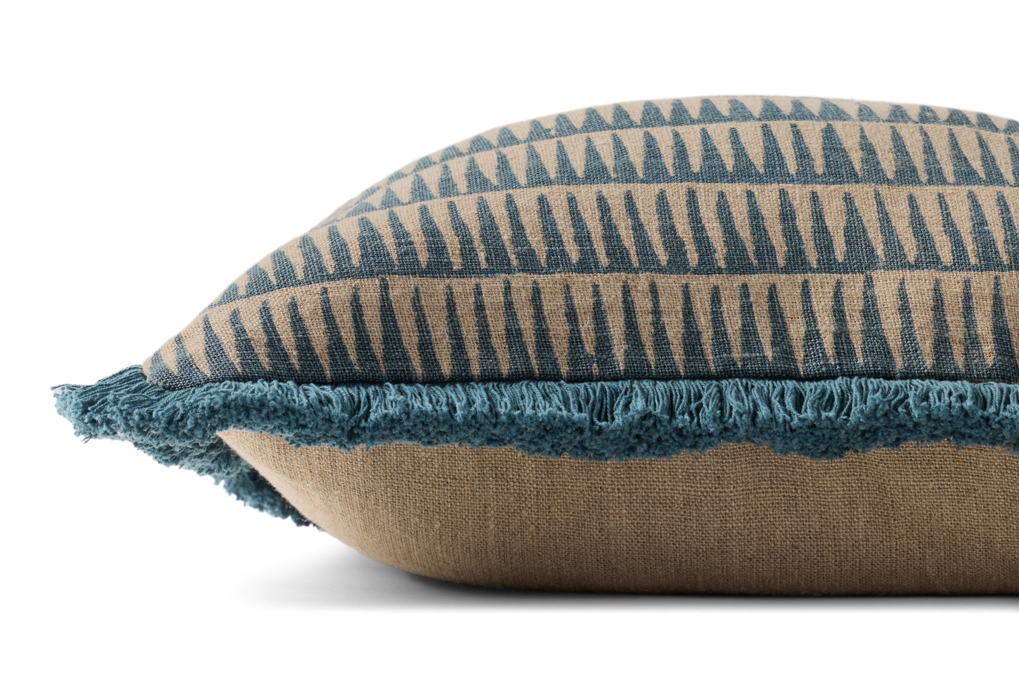 Natural / Blue Pillow shown from another angle.
