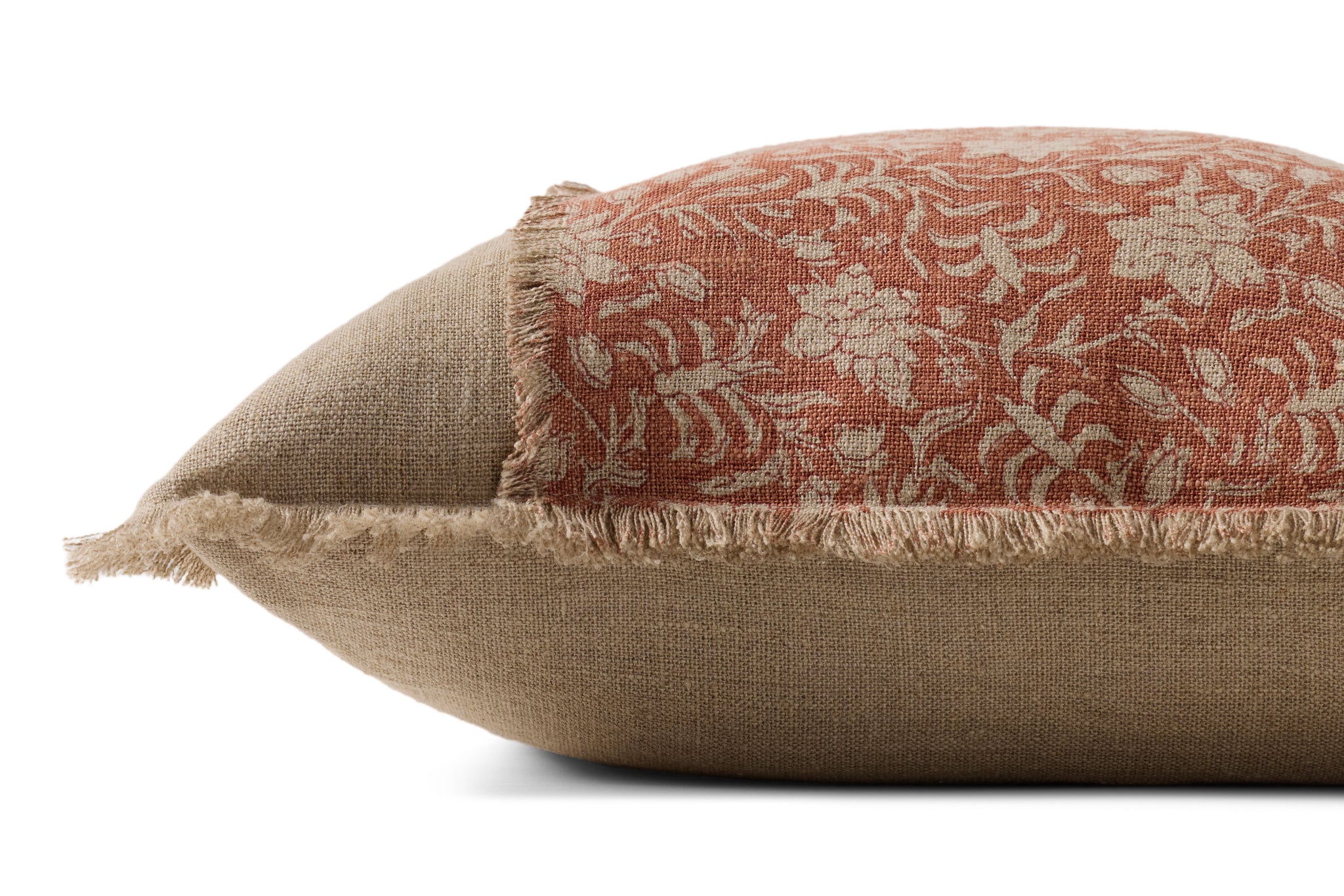 Orange / Natural Pillow shown from another angle.