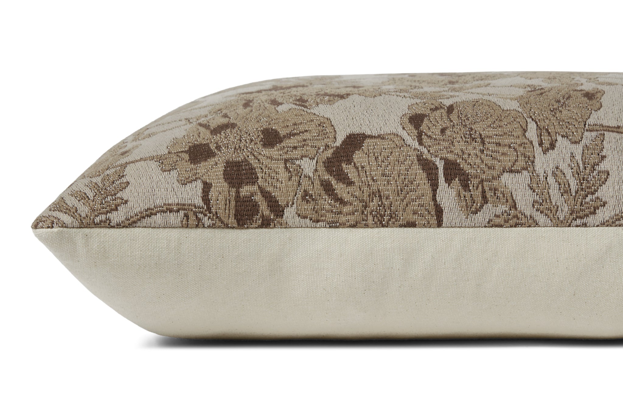 Matilda Beige / Mocha Pillow shown from a different angle to reveal its pattern.