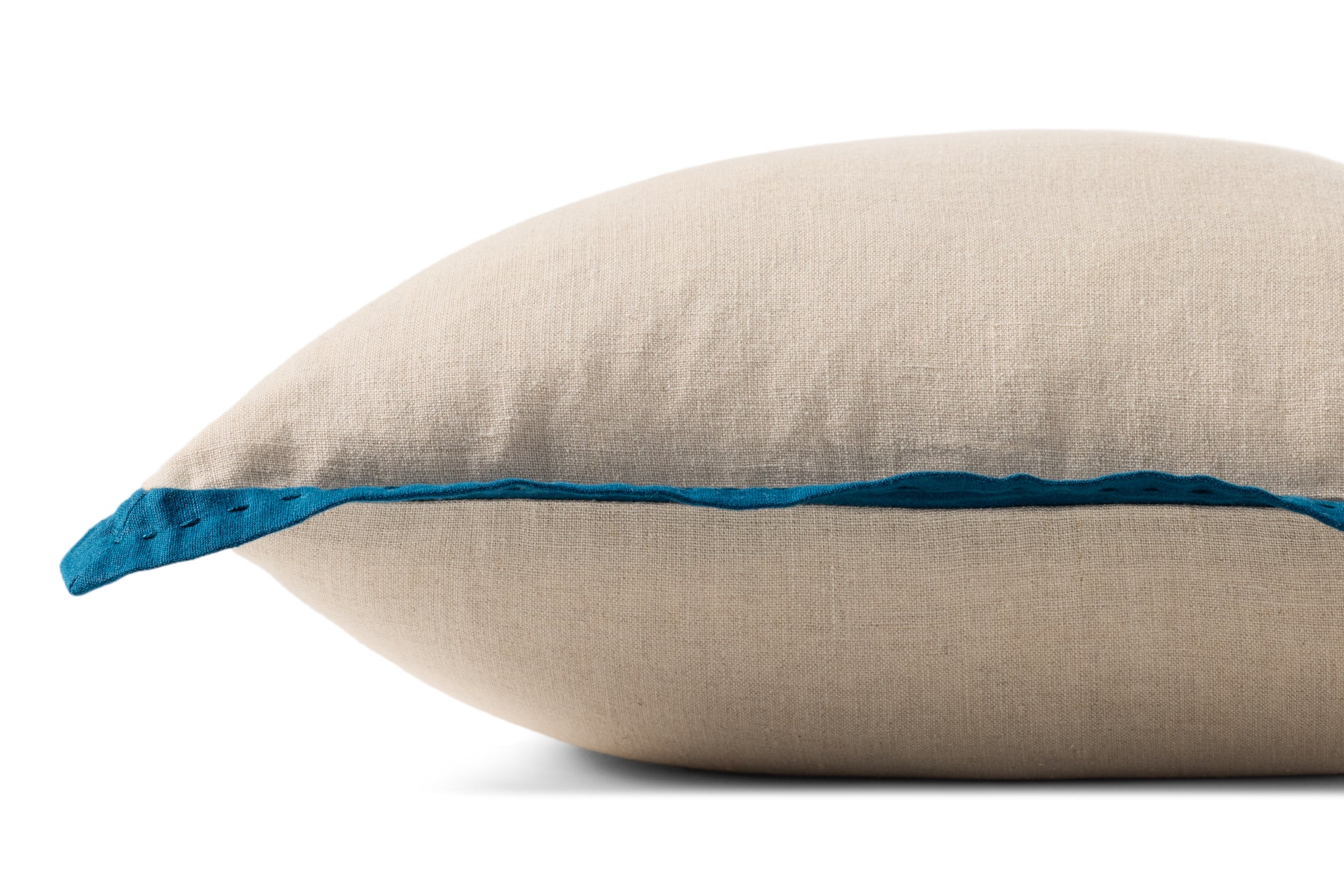 Natural / Blue Pillow (Pattern 1) shown from another angle.
