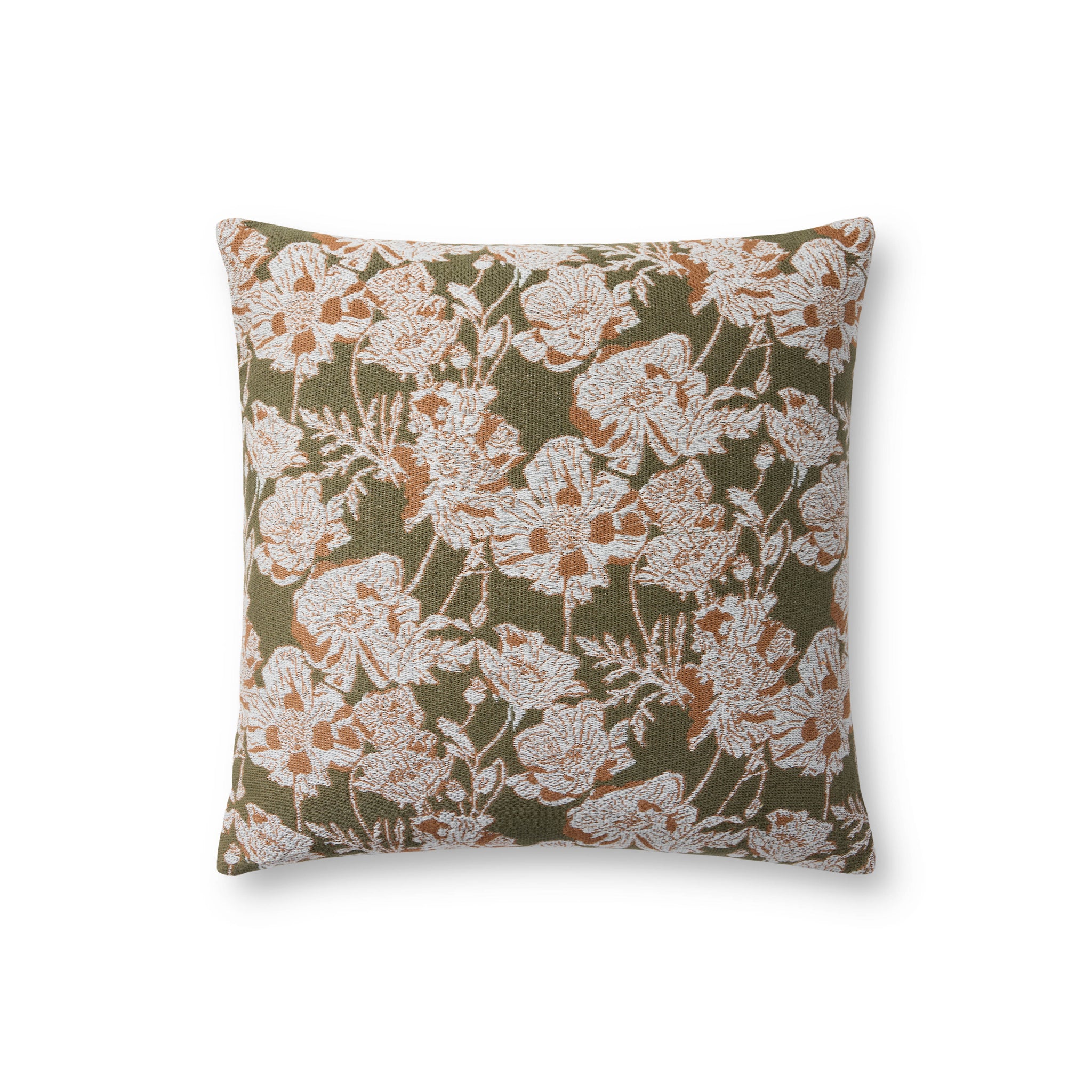 Matilda Olive / Orange Pillow — a Loloi pillow at Laurie Yapp Home.