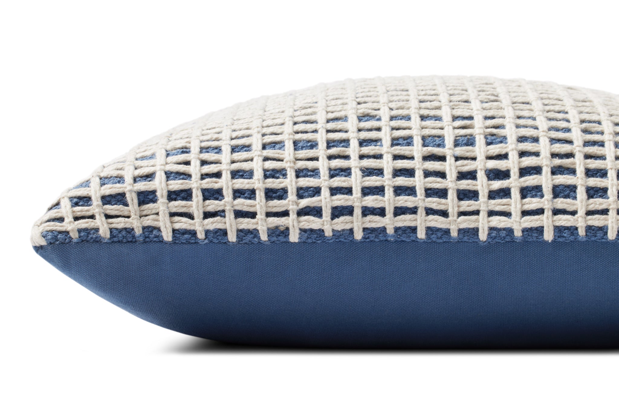 Blue / Ivory Pillow shown from another angle.