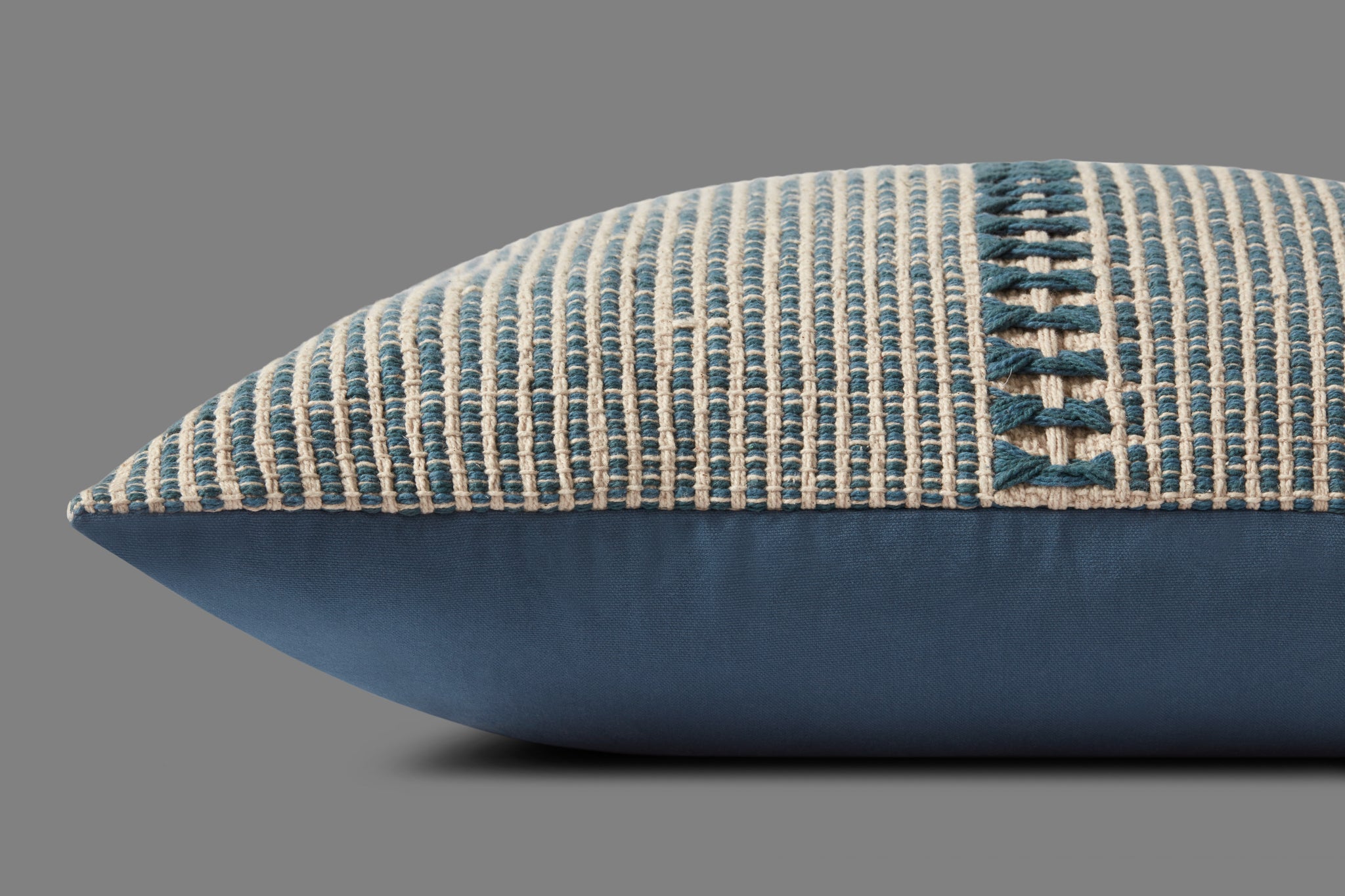 Harvey Blue / Natural Pillow shown from another angle.