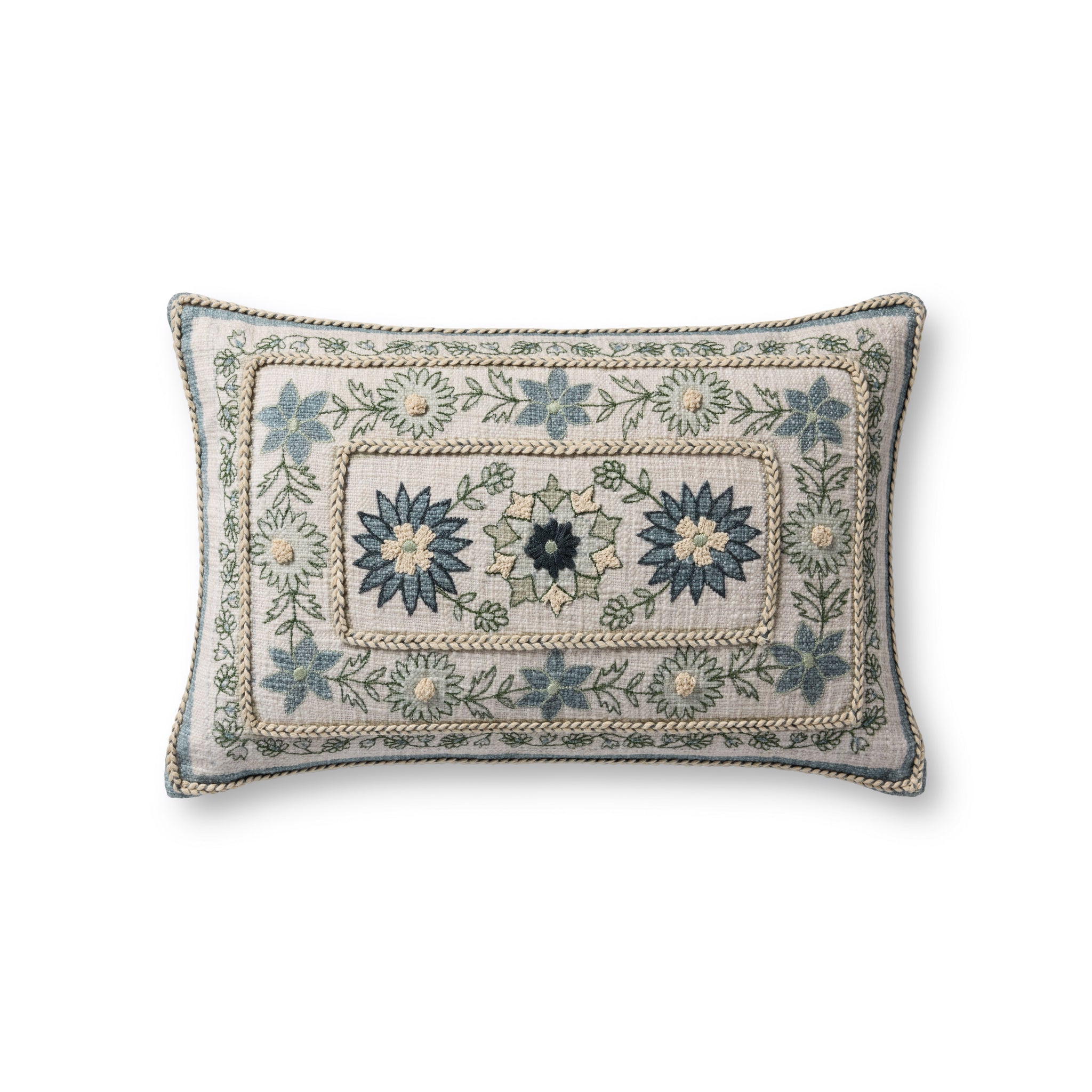 Blue / Multi Pillow (Pattern 4) — a Loloi pillow at Laurie Yapp Home.