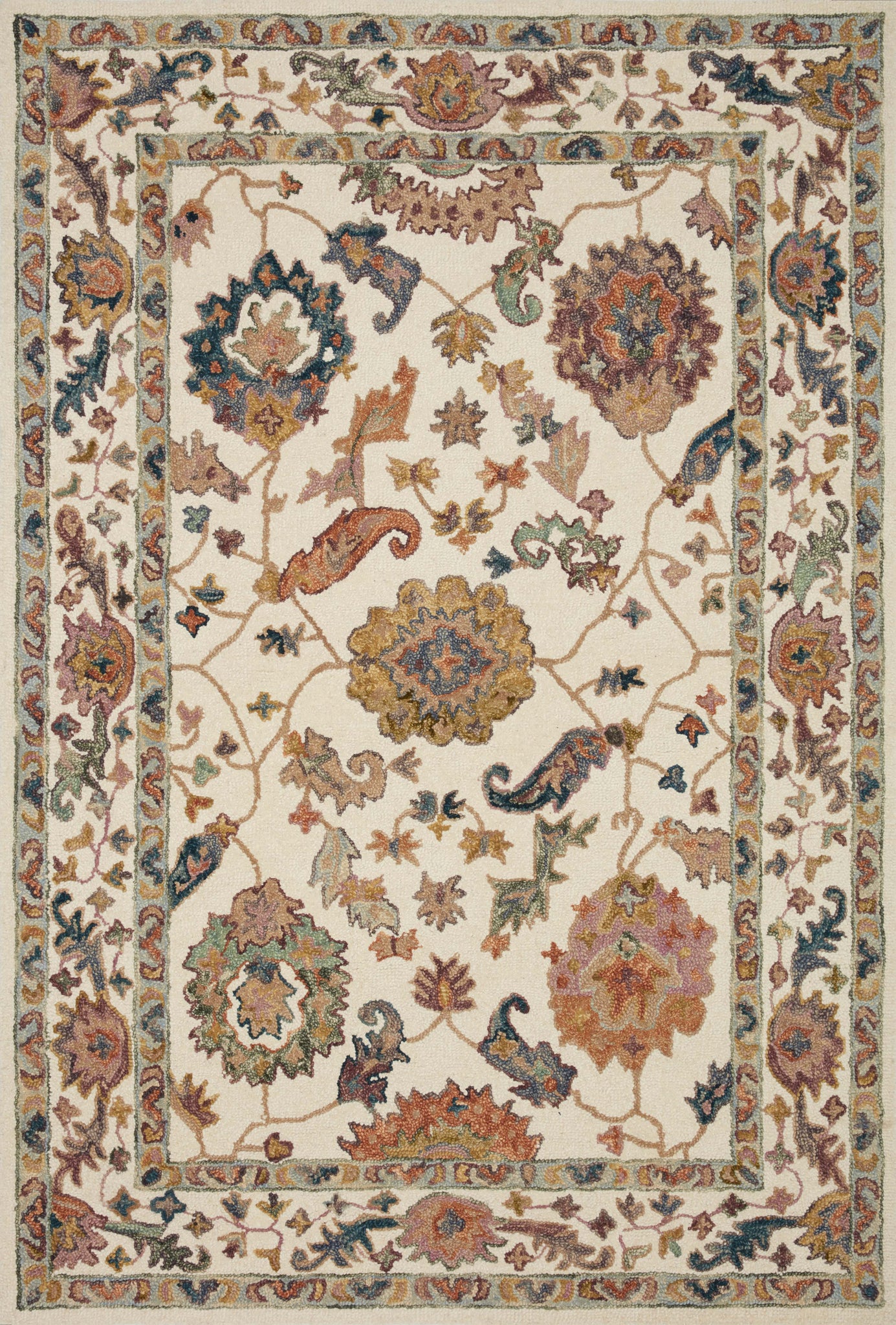 Padma White / Multi — a Loloi rug at Laurie Yapp Home.
