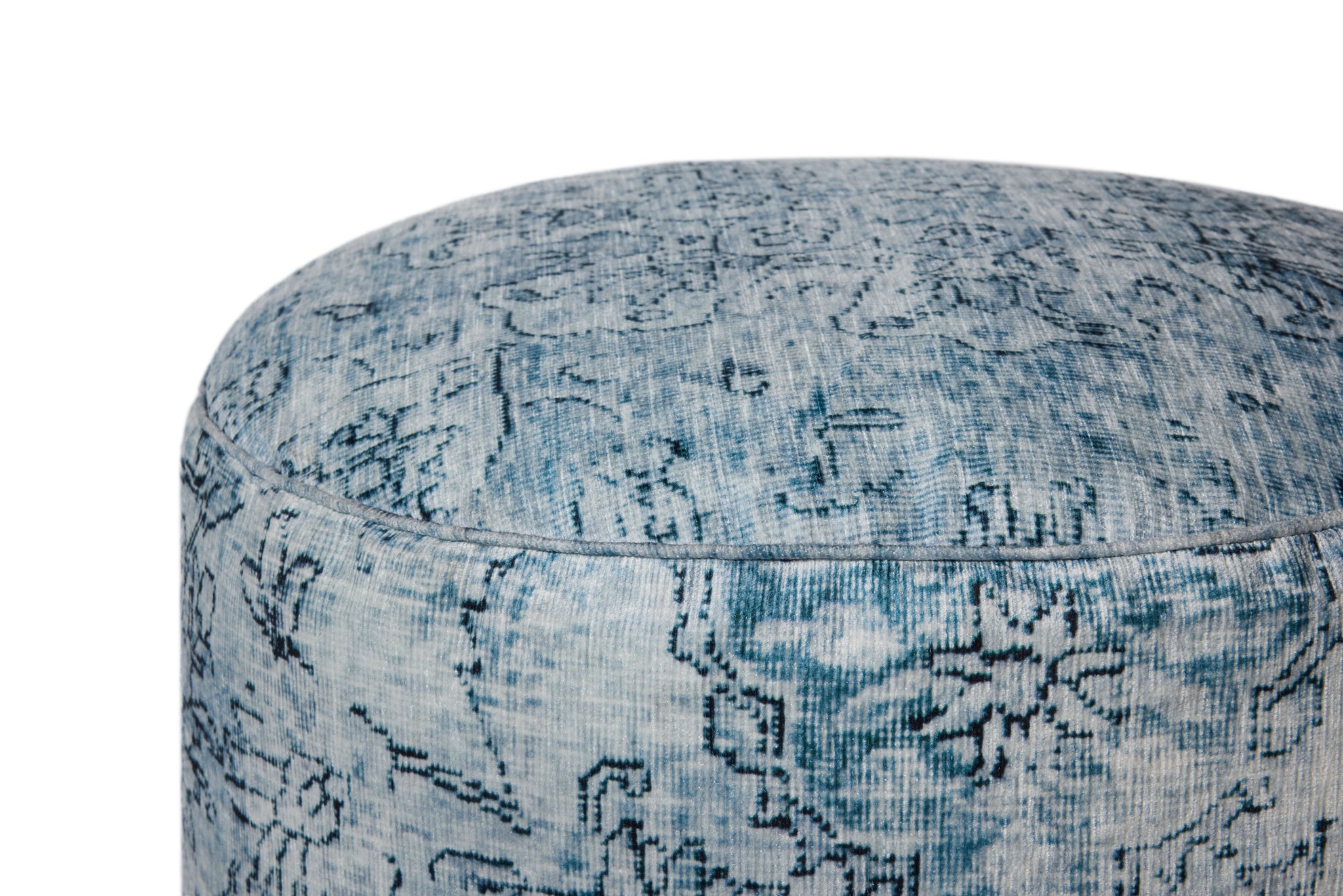 Slate Pouf shown from another angle.