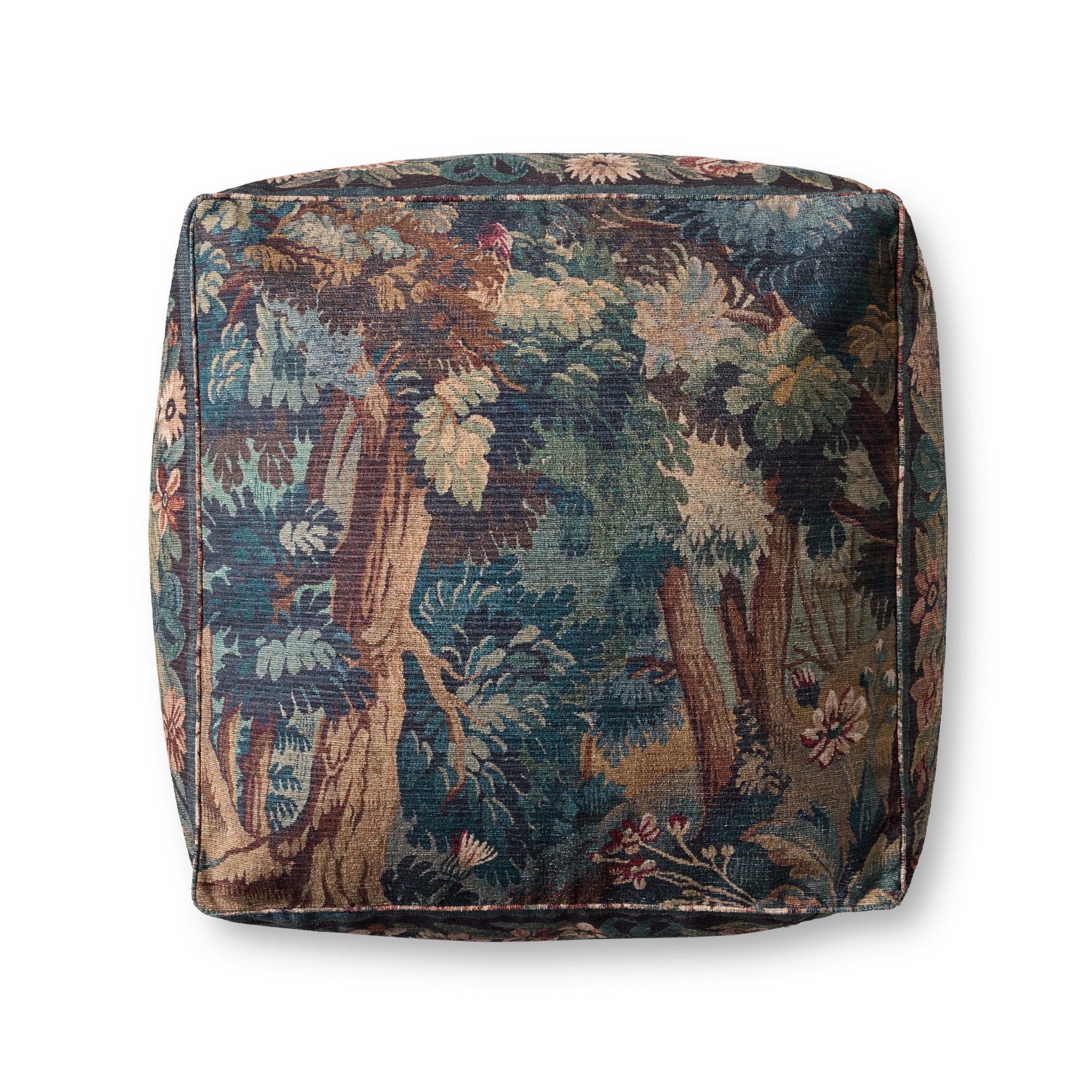 Blue / Multi Pouf shown from another angle.
