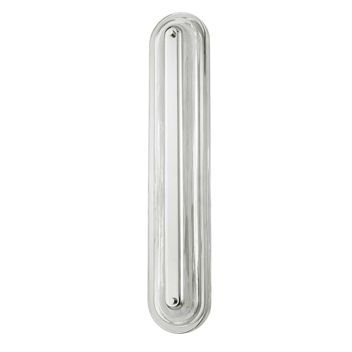 Litton Wall Sconce 5.75" x 28" in polished nickel shown from a second angle to highlight the arm curve and shade silhouette.