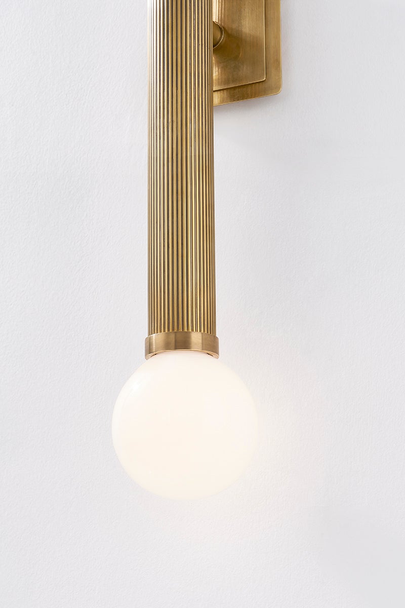 Pienza Wall Sconce 5.5" x 31.25" shown from a second angle to highlight the arm curve and shade silhouette.