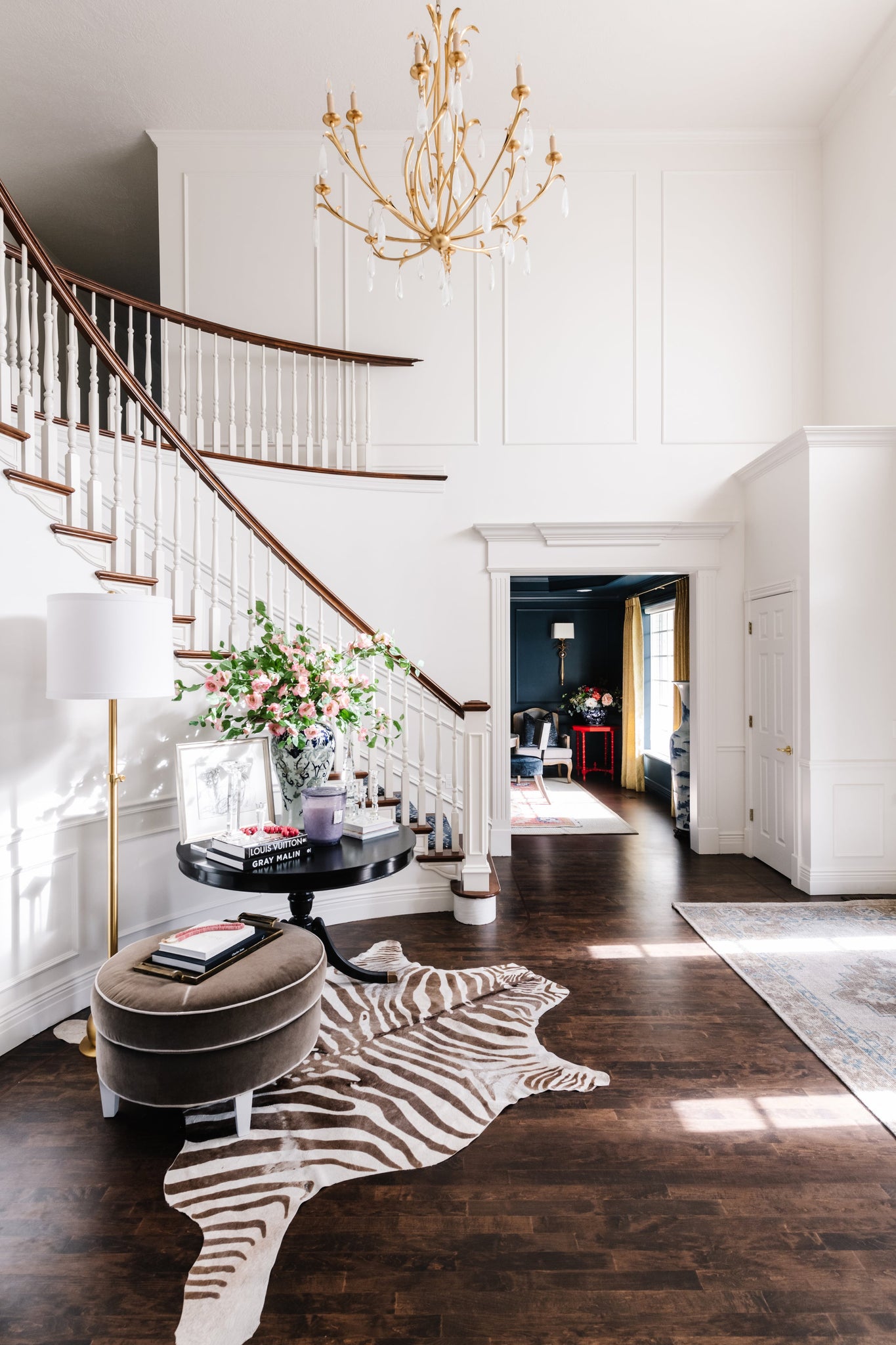 Prosecco Chandelier 46.25" styled in an elegant dining room for warm, layered light at Laurie Yapp Home.
