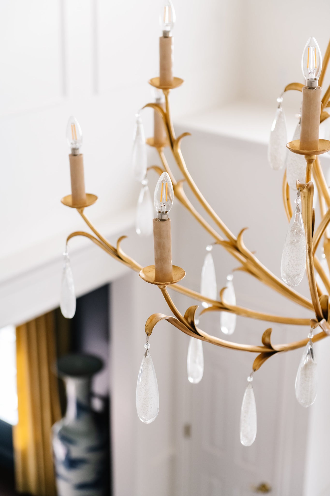 Prosecco Chandelier 46.25" styled in a formal living room for warm, layered light at Laurie Yapp Home.