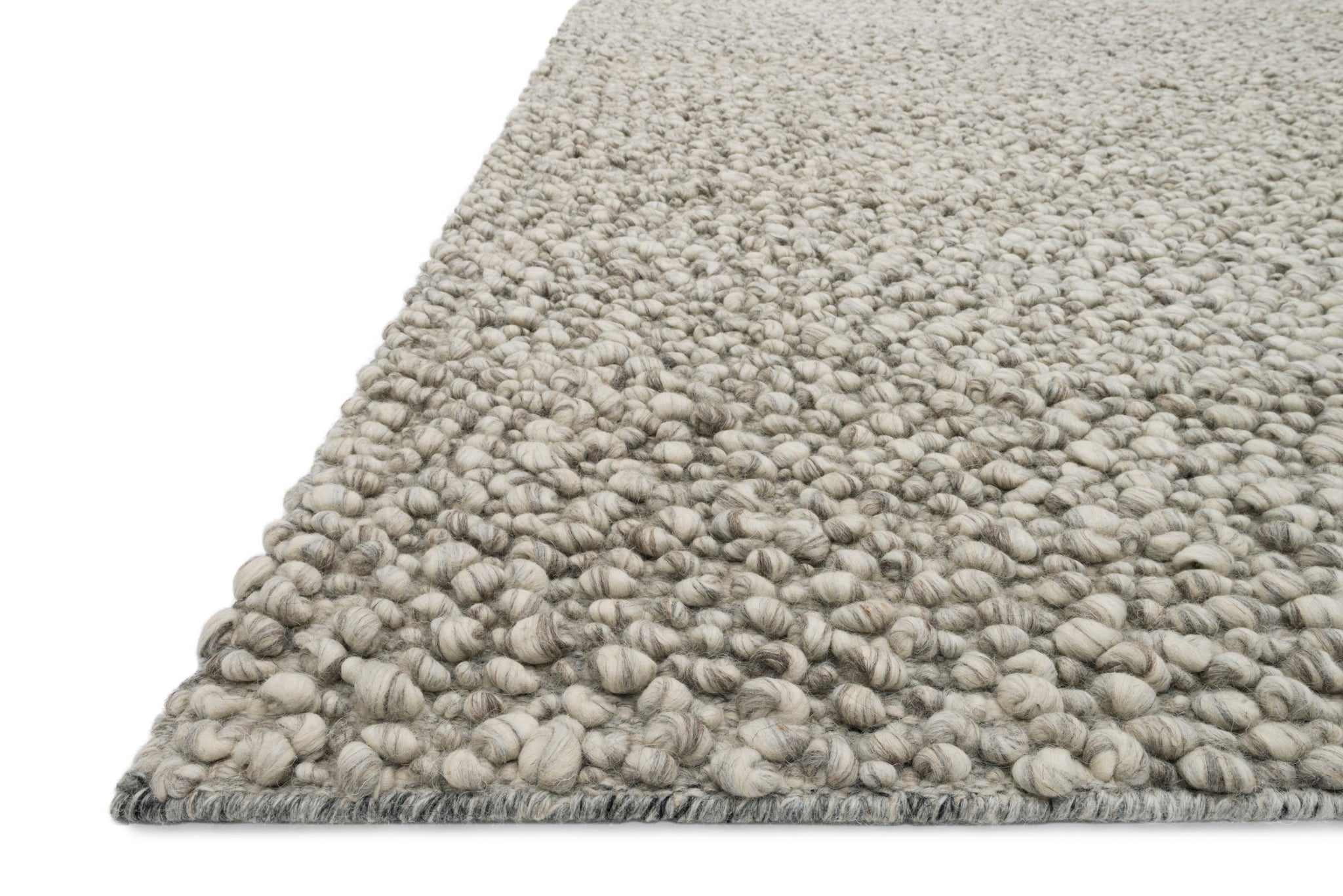 Side view of the Quarry Stone rug.