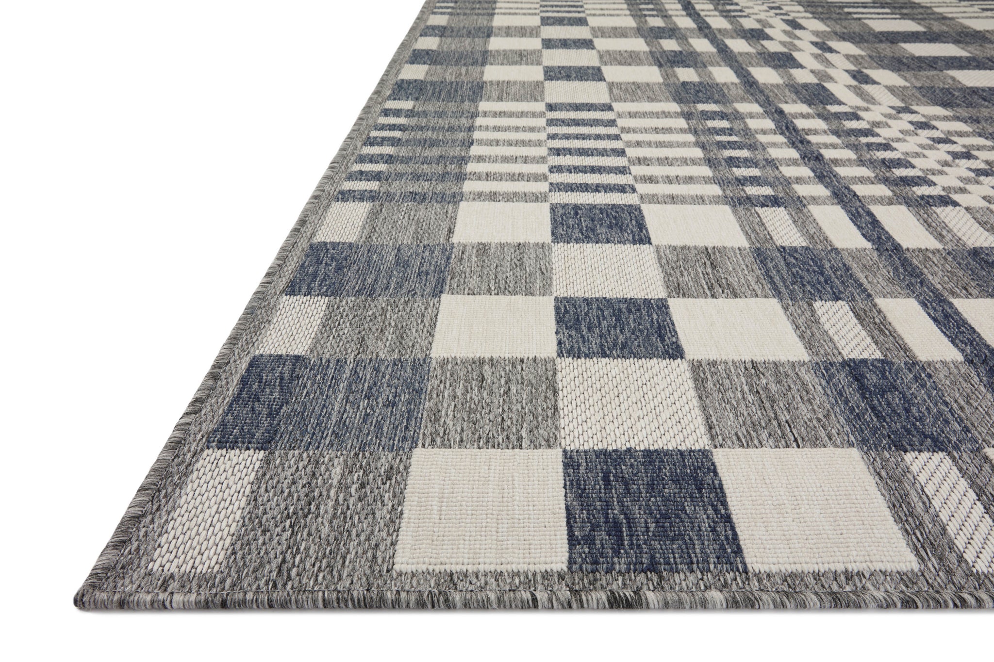 Rainier Ivory / Denim shown from a different angle to reveal its pattern.
